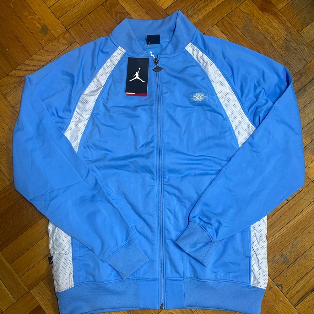 Jordan Men's Sky Blue and White Track Jacket